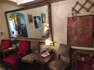 Inside at Bizou Cafe in Corfu