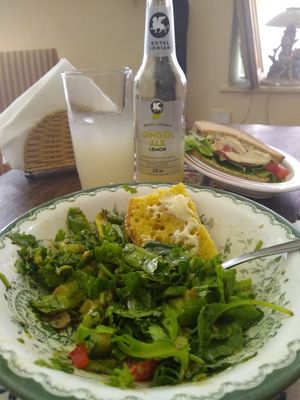 Avocado salad and hummus sandwich😍😍😍 at Bizou Cafe in Corfu