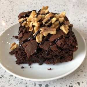 Brownie with Nuts & Chocolate Sauce! at Cinnaholic in Naperville