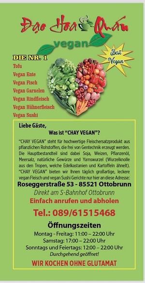 Menu front page at Dao Hoa Quan in Ottobrunn