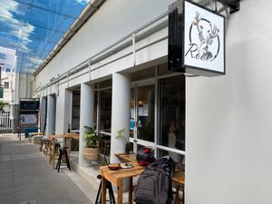 Sit outside or Aircon indoors. at Root Vegetarian in Cairns