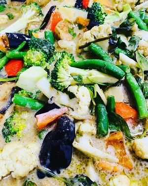 Thai Green Curry  at Root Vegetarian in Cairns