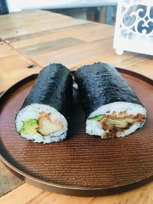 That amazing sushi chicken and tofu 🤤  at Root Vegetarian in Cairns