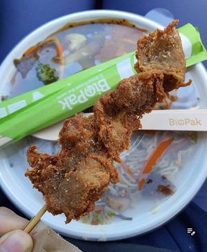 Ch skewer. at Root Vegetarian in Cairns