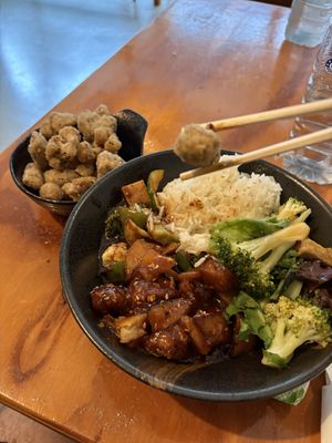 Root Bowl featuring Salt and Pepper Calamari   at Root Vegetarian in Cairns