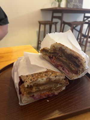 Chicken baguette  at Root Vegetarian in Cairns