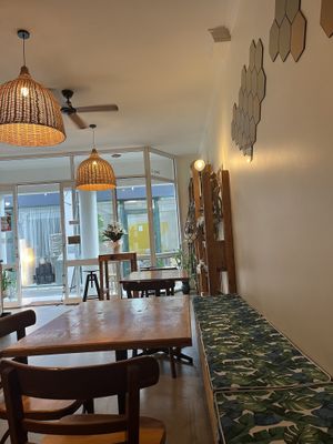 Interior very relaxing   at Root Vegetarian in Cairns