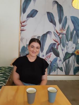 Happy customer at Root Vegetarian in Cairns