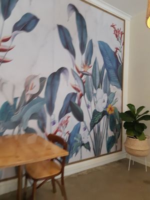 Lovely mural at Root Vegetarian in Cairns