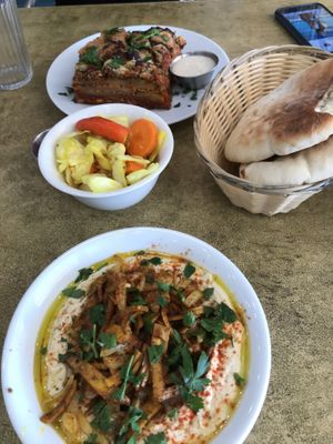 Shawarma hummus  at Yababa in Brisbane