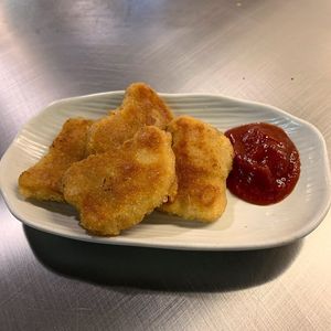 Vegan soy meat nugget（No meat，No egg，No fish） at Kasanegasane in Hiroshima