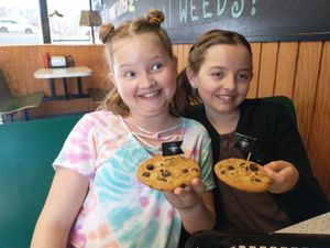 They gifted my kiddos with chocolate chip cookies at Bumbling Bee Vegan Junk Food in Boulder