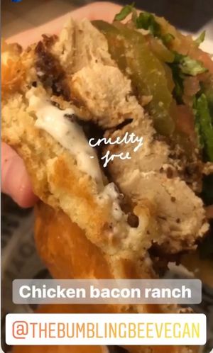 Chickun bacun ranch  at Bumbling Bee Vegan Junk Food in Boulder