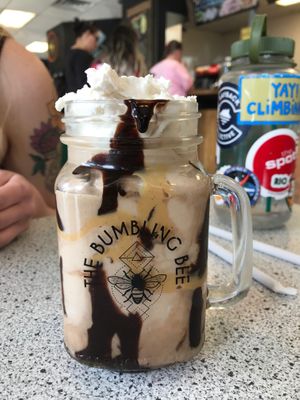 The milkshakes are so good! at Bumbling Bee Vegan Junk Food in Boulder