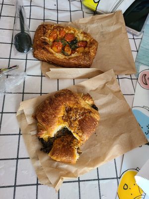 Savory pastries at Coffee And Plants in Pasadena