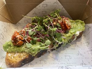Avocado toast   at Coffee And Plants in Pasadena