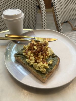 Just Egg Tartine  at Coffee And Plants in Pasadena