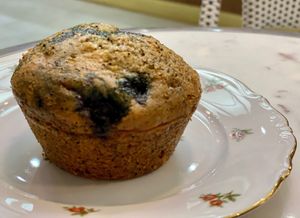 Blueberry poppy seed muffin at Coffee And Plants in Pasadena