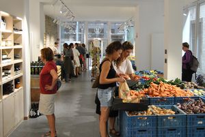 Vegetables area at Les Petits Producteurs in Liege