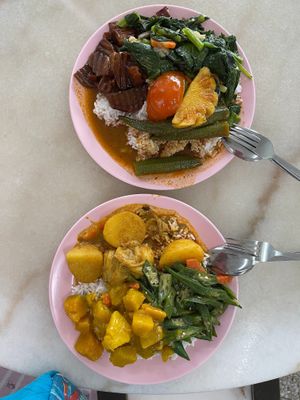 Rice and vegan dishes at JuFu Vegetarian - Restoran Makan Sayuran in Alor Setar
