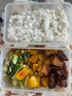 We enjoyed the food here so much we packed some in our food container so we could eat at the airport. at JuFu Vegetarian - Restoran Makan Sayuran in Alor Setar