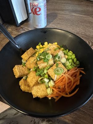 Tofu white rice bowl  at Bols in Plano