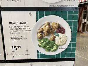 Plant balls are NOT vegan  at IKEA in Tampa