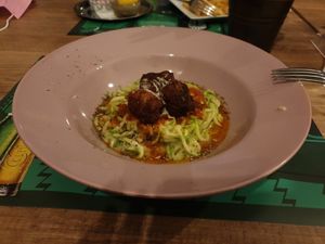 Kabak makarna, super filling and delicious at Cute Gastro Pub in Izmir