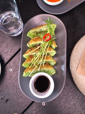 Vegetable Gyoza at The Dragon's Den in Forster