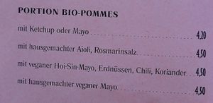 Fries  at Cafe Bar Viktor in Augsburg