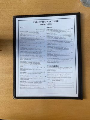 Menu at Paliottis Westside in Maple Ridge