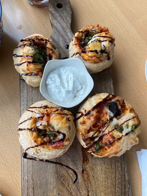 Vegan Pizza rolls  at Paliottis Westside in Maple Ridge