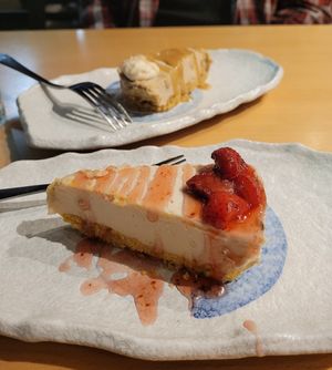 Eggnog+strawberry cheesecake at Paliottis Westside in Maple Ridge