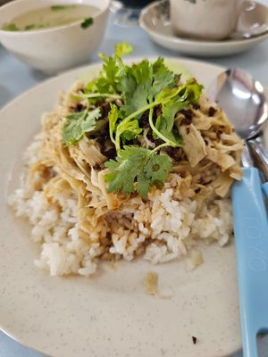 Chicken Rice from Fat Boy Vegetarian stall. at Restoran Greenhouse Garden 蔬境缘 in Johor Bahru