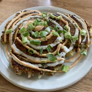 Zucchini griddle cakes  at Sluggo's North Vegetarian Cafe in Chattanooga