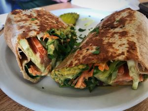 Red pepper and hummus wrap   at Sluggo's North Vegetarian Cafe in Chattanooga