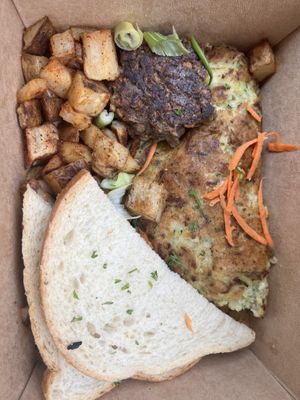 Summer squash omelette  at Sluggo's North Vegetarian Cafe in Chattanooga