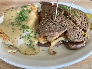Rueben and mashed potatoes   at Sluggo's North Vegetarian Cafe in Chattanooga