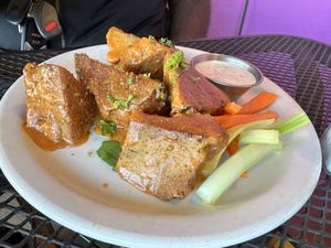“Buffalo wing platter"  at Sluggo's North Vegetarian Cafe in Chattanooga