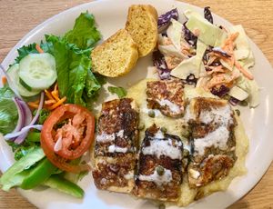 Panhandle tofu plate at Sluggo's North Vegetarian Cafe in Chattanooga