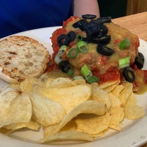Special of the day: pizza burger at Sluggo's North Vegetarian Cafe in Chattanooga