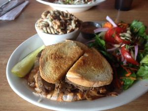 Berliner on toasted sourdough at Sluggo's North Vegetarian Cafe in Chattanooga