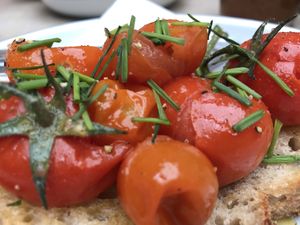 Tomatoes on toast  at Ground Up Coffee & Company  in Leeds