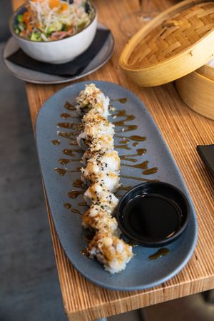 Tempura Maki Sushi (has vegan option) at Nooch - Asian Kitchen in Amsterdam