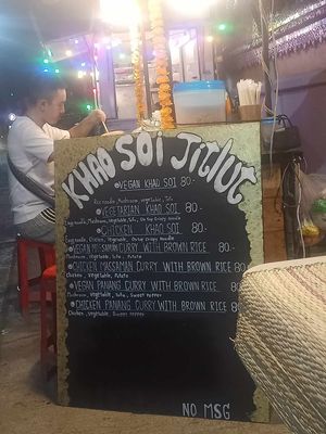 Menu at Khao Soi Jitlut in Pai