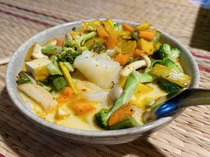 Vegan khao soi (80 THB)  at Khao Soi Jitlut in Pai