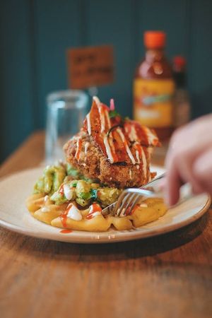 Mexican Chick'n Waffle at The Suburban Vegan in Beckenham