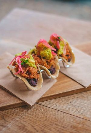 Smoked Chipotle Jackfruit tacos at The Suburban Vegan in Beckenham