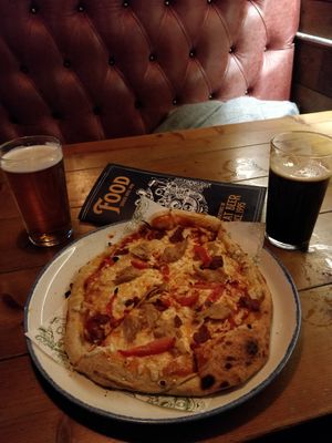 Vegan club pizza at The Head of Steam in Liverpool