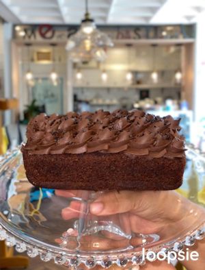 Chocolate cake - gluten free, dairy free and sugar free. at Mercado Vida Saudável in Fortaleza